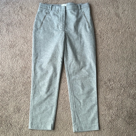 Wilfred Aritzia Grey Wool Blend Zip Pocket Trouser Pants - Picture 1 of 9